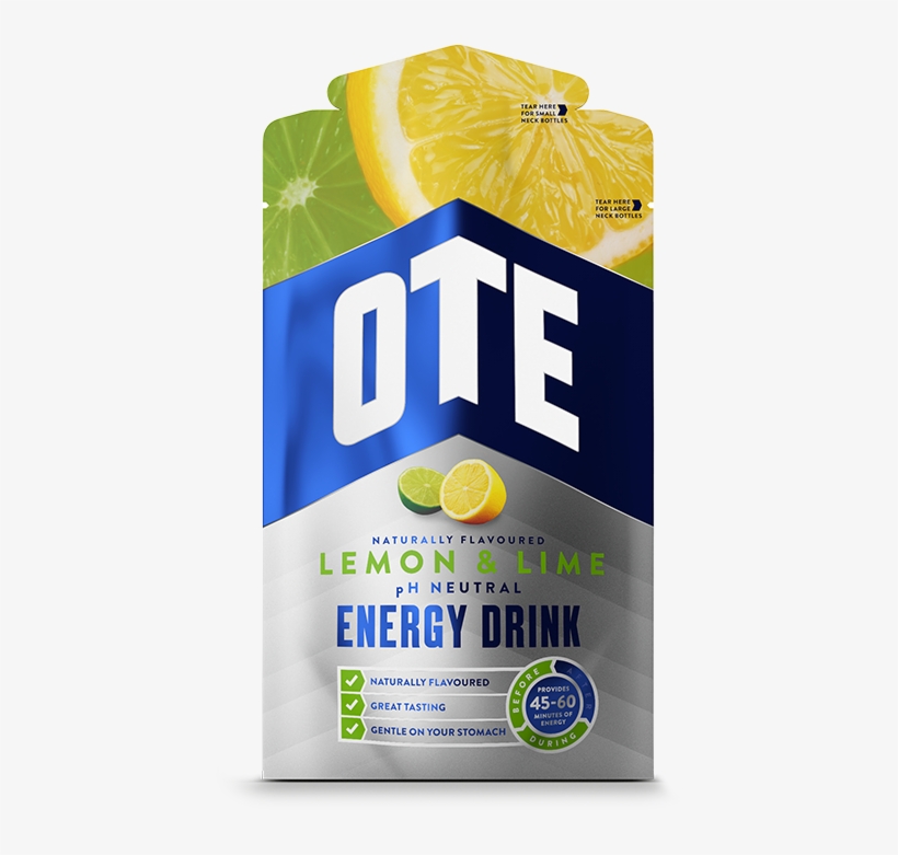 Lemon & Lime Energy Drink Sachet - Ote Energy Drink 14x 43g: Lemon & Lime, transparent png #3116326