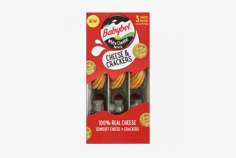 Babybel® White Cheddar Variety Cheese & Crackers - Mini Babybel Cheese & Crackers, transparent png #3116631