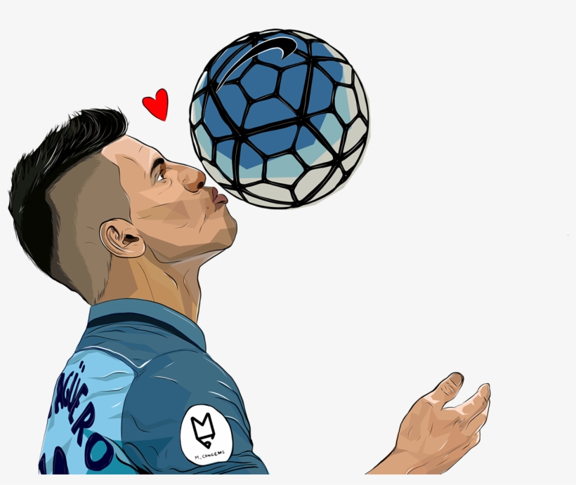 Here Are Some Fabulous Football Illustrations Featuring - Sergio Aguero Caricature, transparent png #3116730