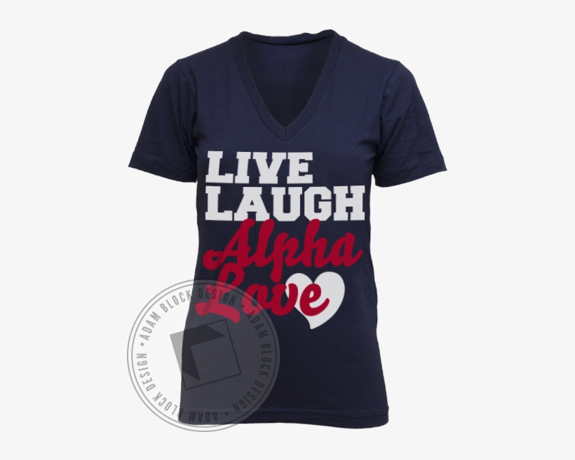 Alpha Omicron Pi Live Laugh Love Spring Bid Day V-neck - Alpha Phi, transparent png #3116885