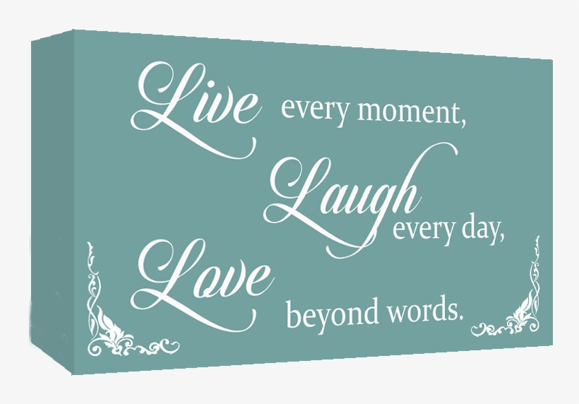Duck Egg Blue Live Laugh Love Quote Canvas Wall Art - Small Canvas Wall Art Black And White, transparent png #3117104