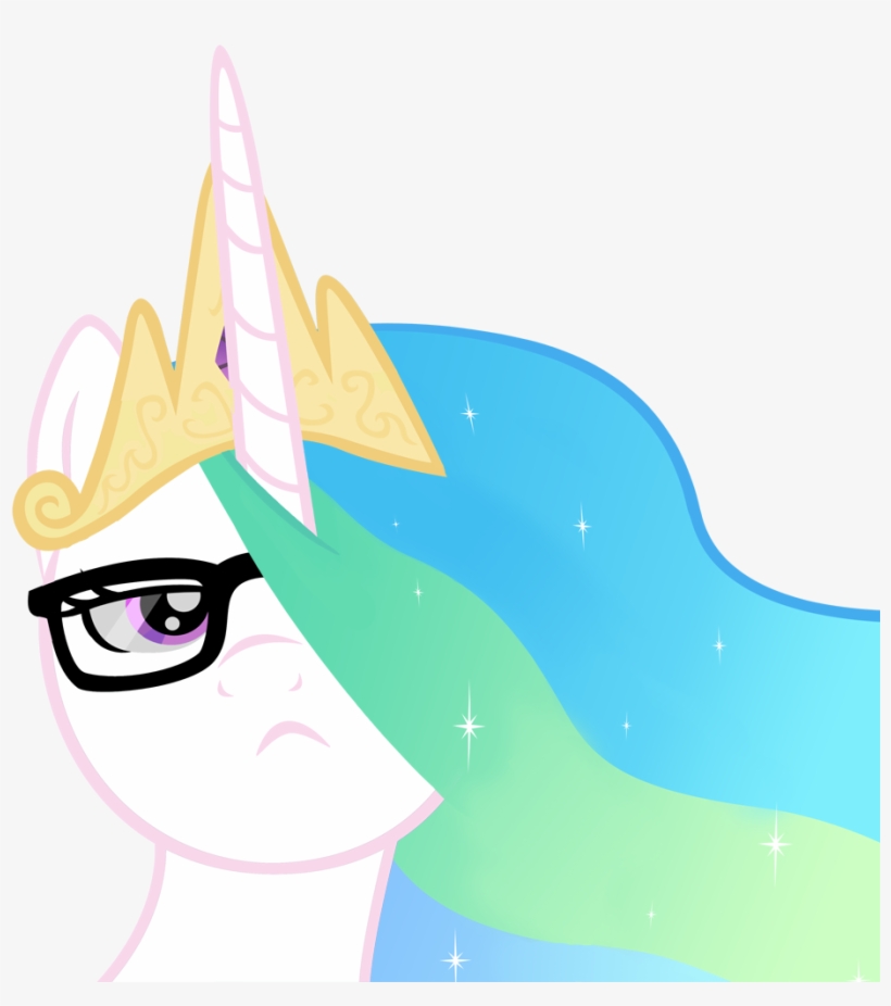 Furflux, Frown, Glasses, Hipster, Pony, Princess Celestia, - Cartoon, transparent png #3117173