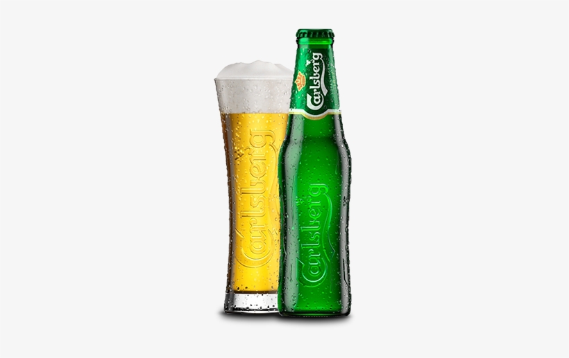 Carlsberg - Carlsberg Bottle With Glass, transparent png #3117211