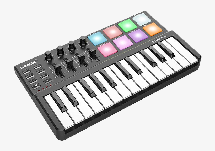 Worlde Midi Keyboard Arranger Keyboard Electronic Music - Worlde Panda Mini, transparent png #3117707
