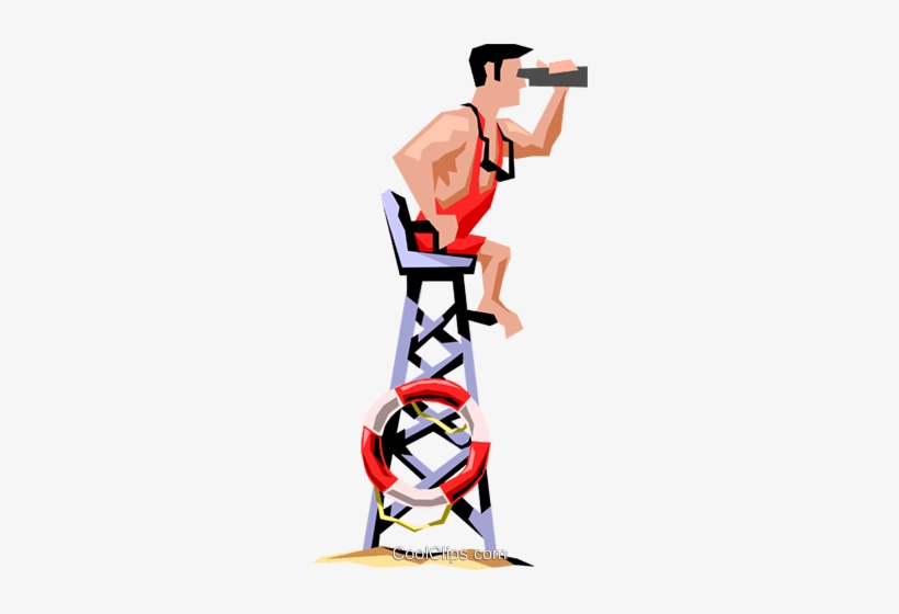 Lifeguard Looking Through Binoculars Royalty Free Vector - Lifeguard Png, transparent png #3117899