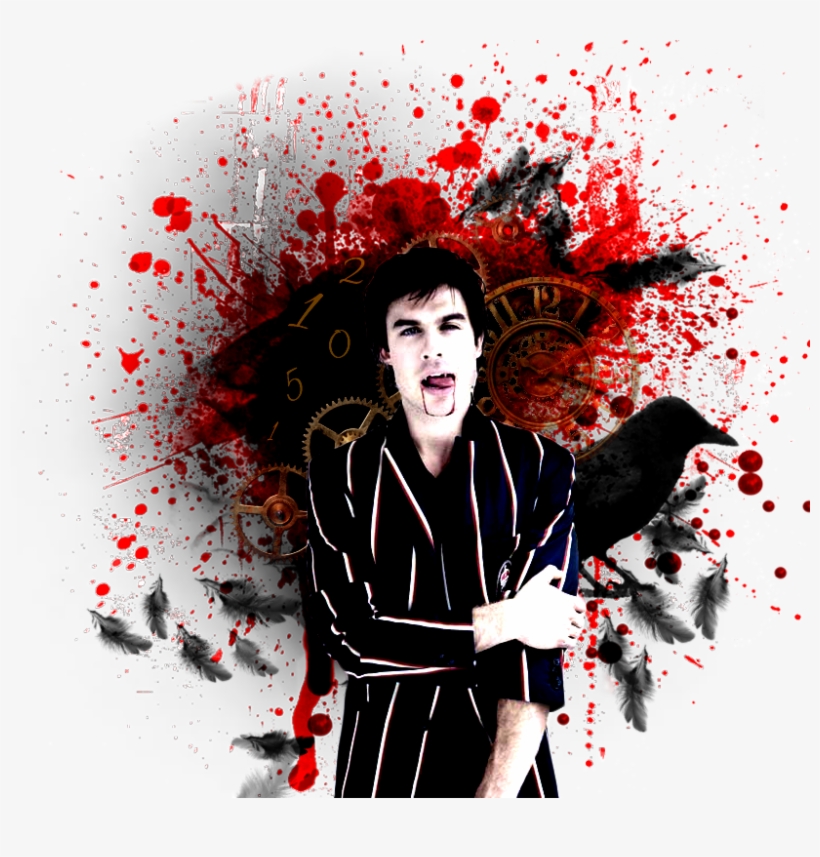 Please Pick Only One Post Type “ ” Damon Salvatore - Blood Splatter, transparent png #3119638