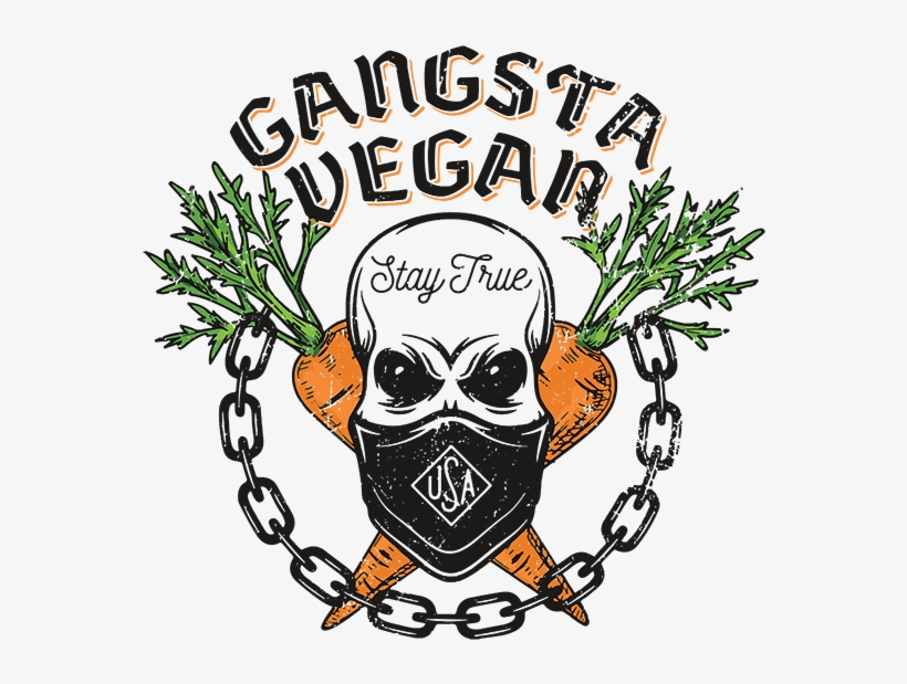 Gangsta Vegan T-shirt - Gangsta Vegan T Shirt, transparent png #3120104