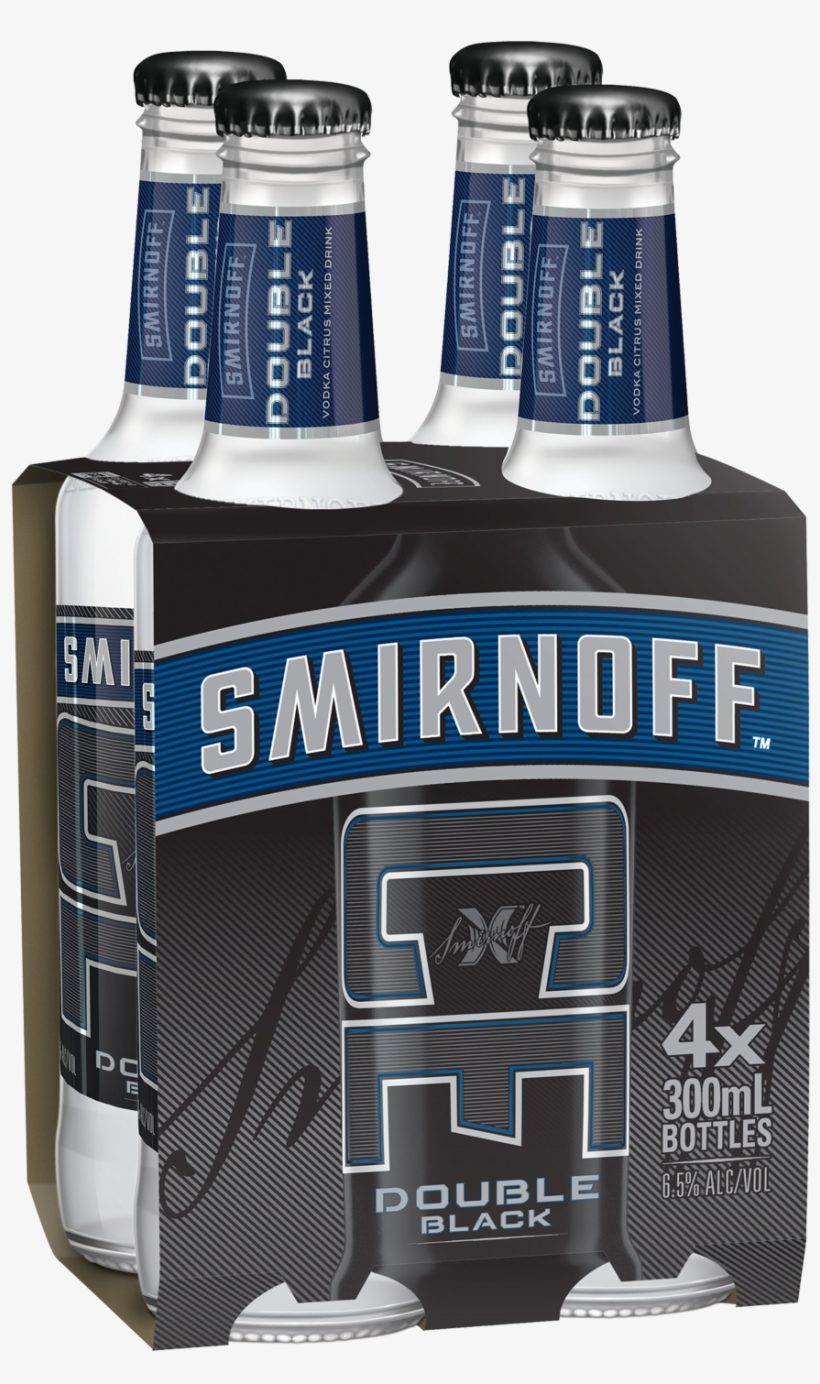 Smirnoff Ice Double Black Bottles 300ml 4 Pack - Double Blacks 4 Pack, transparent png #3120212