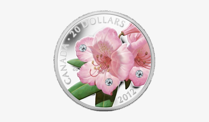 Canada 2012 20$ Rhododendron Crystal Dew Drop Proof - 2012 Fine Silver 20 Dollar Coin - Rhododendron, transparent png #3120292