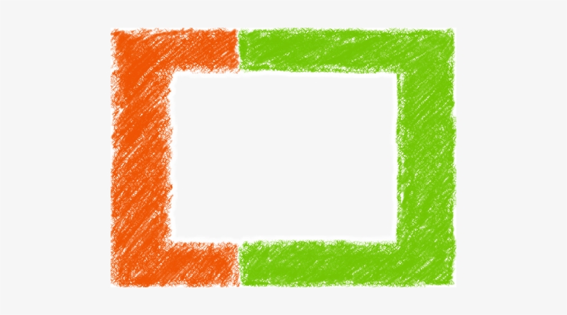 Red Crayon Vert - Moldura Laranja E Azul, transparent png #3121138