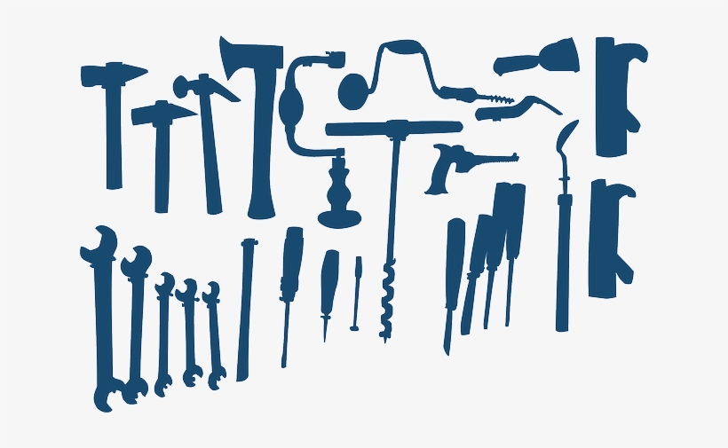 Tools, Carpentry, Blue, Silhouettes, Axe, Chisel, Craft - Free Vector Tool, transparent png #3122010