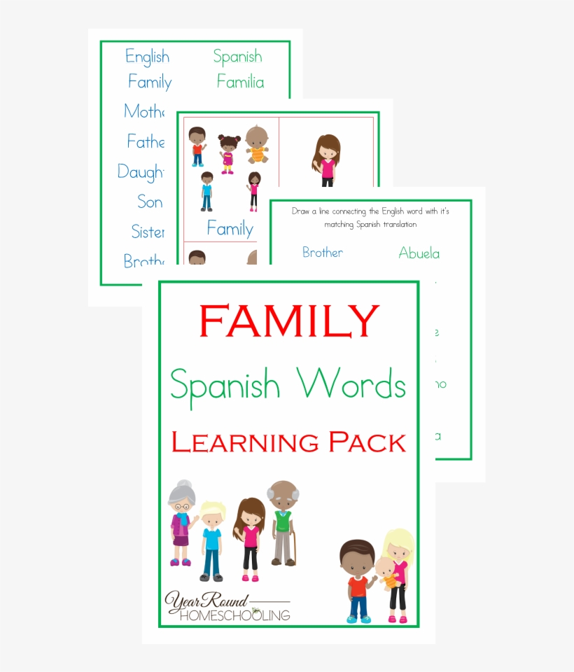 Spanish Family Words, Spanish Family, Spanish Words - Easy Spanish Words Clipart, transparent png #3122528