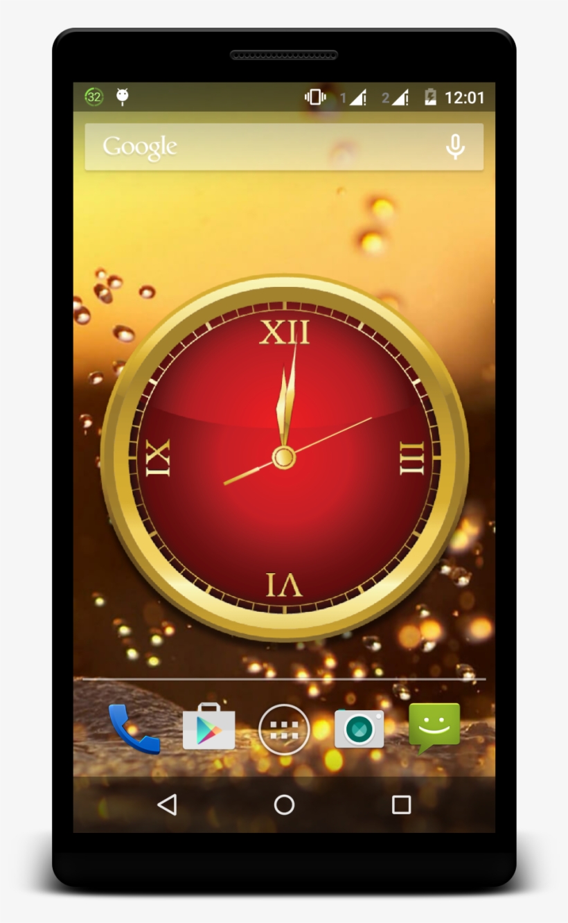 Gold Clock Live Wallpaper Smartphone Free Transparent PNG Download