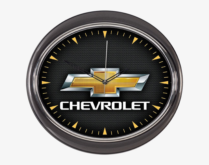 Chevrolet Gold Bt Wall Clock - Chevrolet Bowtie Flag-black, transparent png #3123447