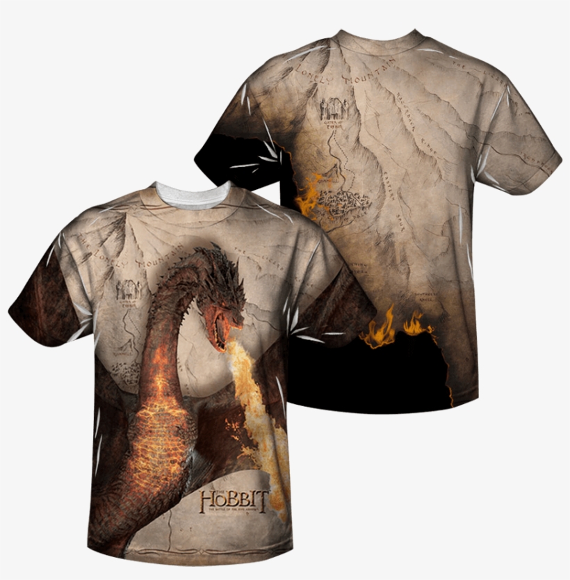 Smaug Attack Wraparound T-shirt - Hobbit Battle Of The Five Armies Smaug Attack Sublimation, transparent png #3123674