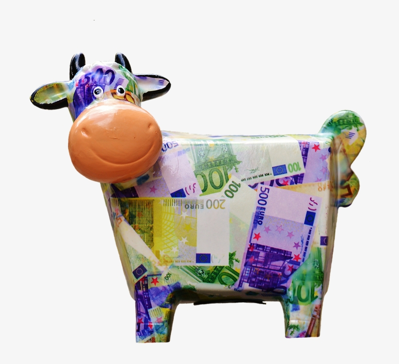Cow, Save, Money, Piggy Bank, Funny, Ceramic, Bank - Euro, transparent png #3124556