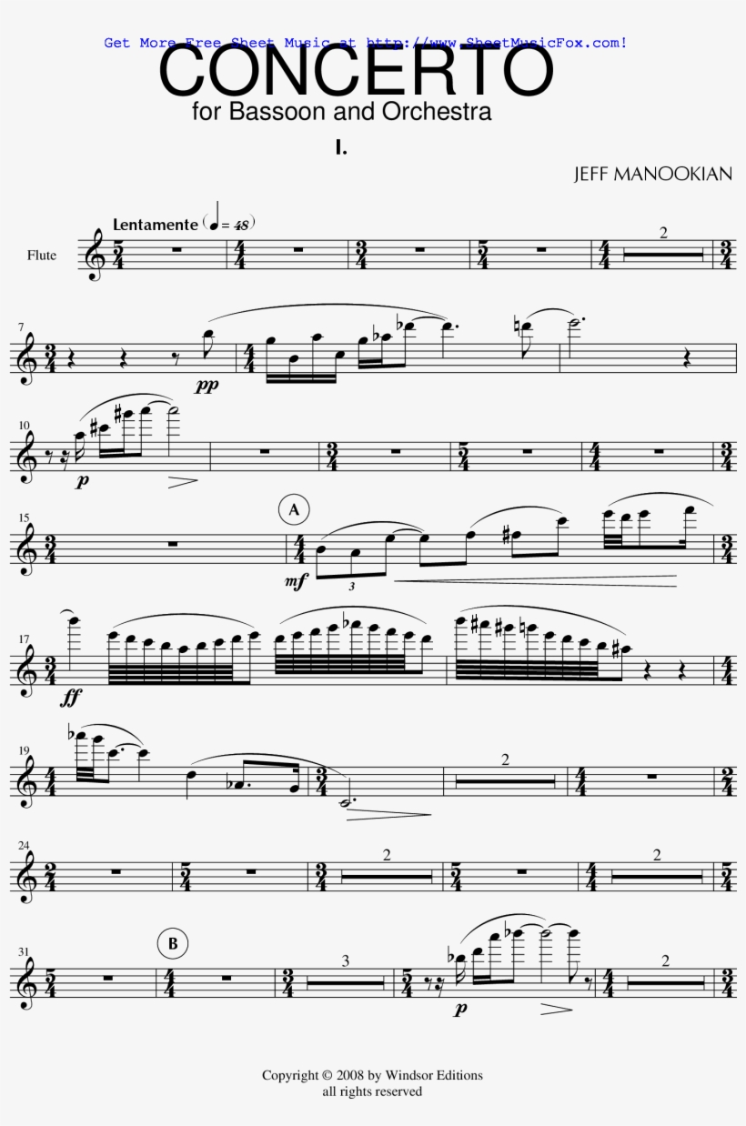 Bassoon Concerto Sheet Music - Sheet Music, transparent png #3124662