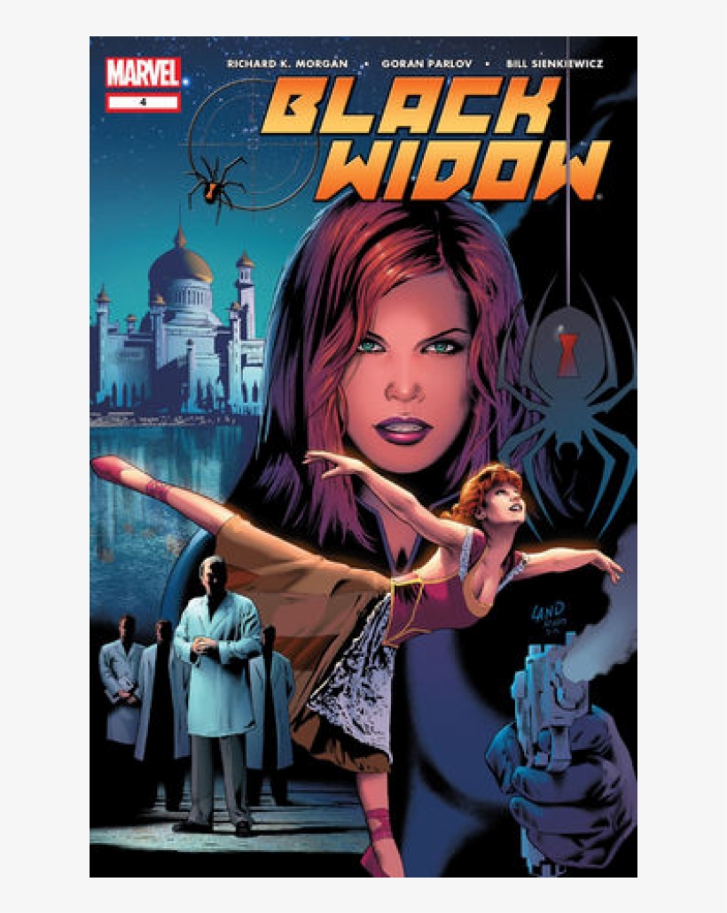 Купете Comics 2005-02 Black Widow - Framed Poster: Land's Black Widow No.4 Cover: Black, transparent png #3125182