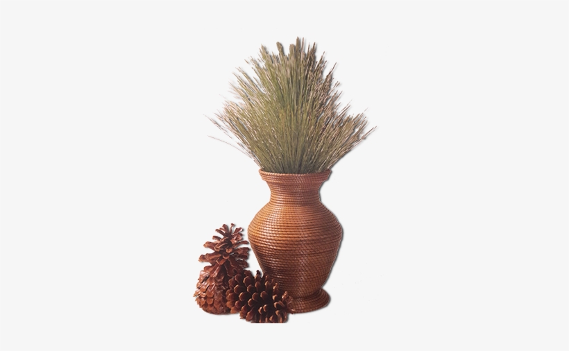 Made With Braided Pine Needles, Basketry Thread And - Vase, transparent png #3125278