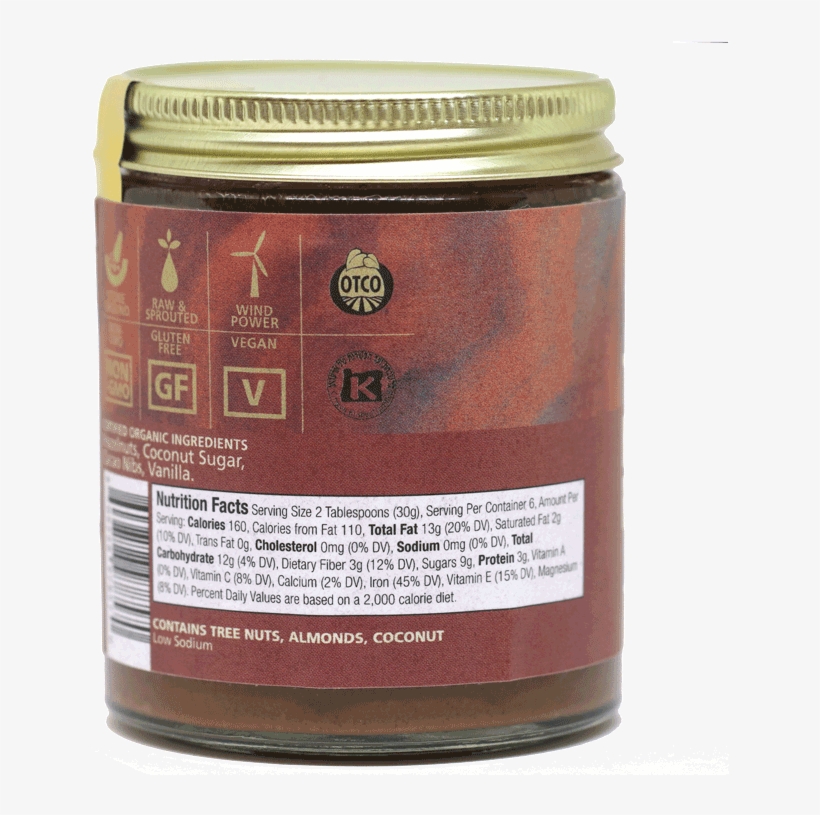 Organic Hazelnut Raw Cacao Spread, - Jem Raw, Organic Sprouted Cashew Almond Spread, Cashew, transparent png #3125885