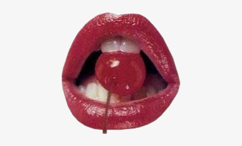 4 - Lips Sucking Cherry, transparent png #3126747
