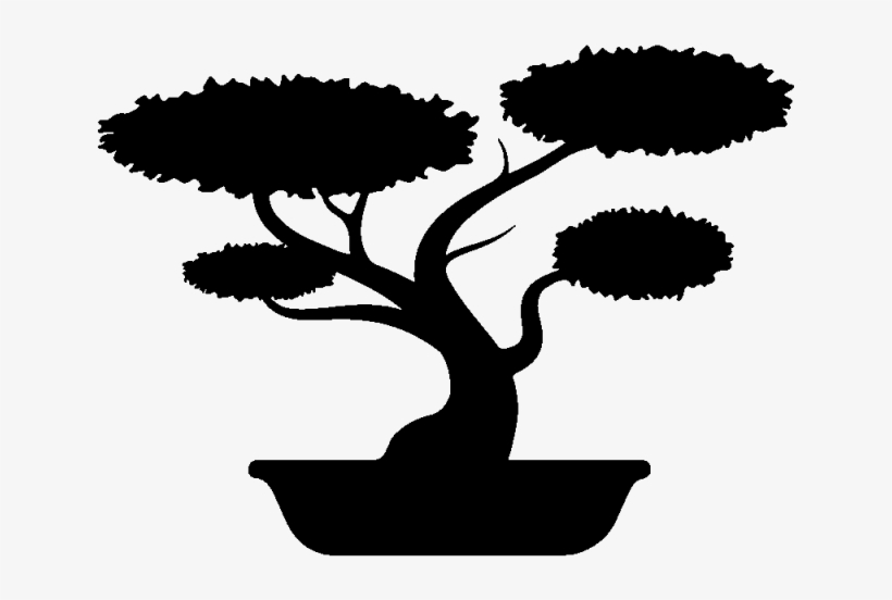 Bonsai Clipart Silhouette - Tree Silhouette Bonsai Clipart, transparent png #3127139