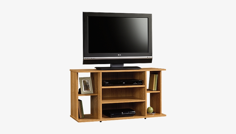 Four Shelf Casual Tv Stand In Medium Oak - Simple Tv Rack Designs, transparent png #3127440