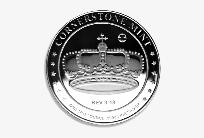 The Crown Represents The King Of Kings, Jesus Christ - Silver 1 Oz Cornerstone Crown Round, transparent png #3128575