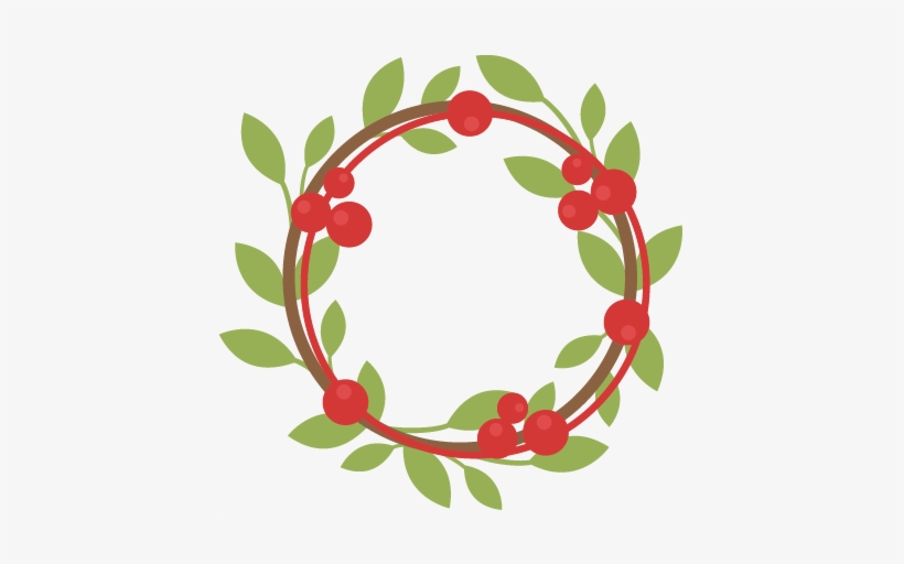 Berry Wreath Svg Cutting Files Free Svg Cuts Christmas - Silhouette, transparent png #3129416