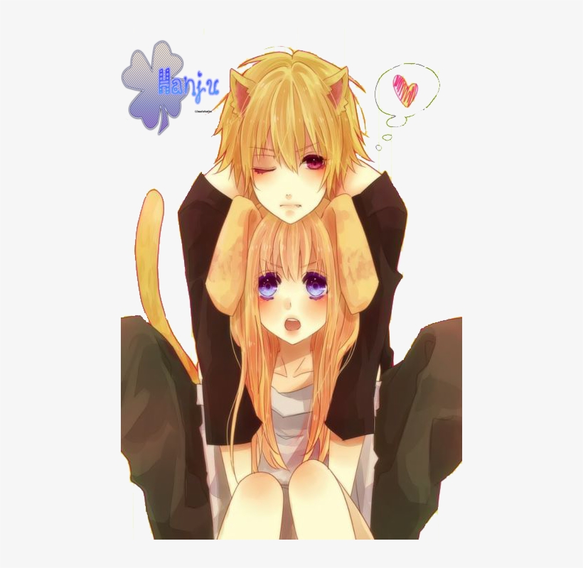 Cute Neko Couple By Hinamori6457-d52thx1 - Anime Cat Boy And Girl, transparent png #3129644