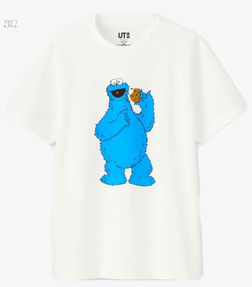 Kids Kaws X Sesame Street T-shirt - Kaws Sesame Street Cookie Monster, transparent png #3130177