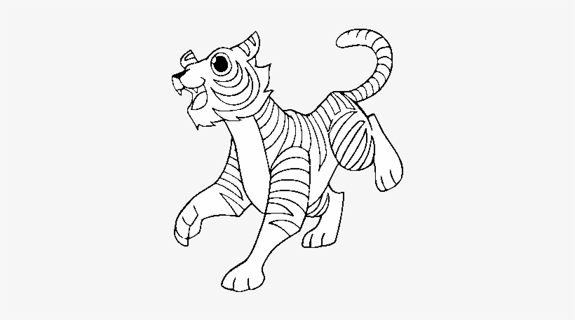 The Bengal Tiger Coloring Page - Dibujo Del Tigre De Bengala Kawaii, transparent png #3130895