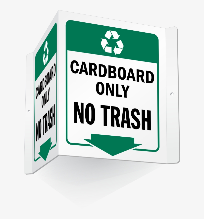 Cardboard Only Projecting Recycling Sign - Recycle Ink Cartridges, transparent png #3130946