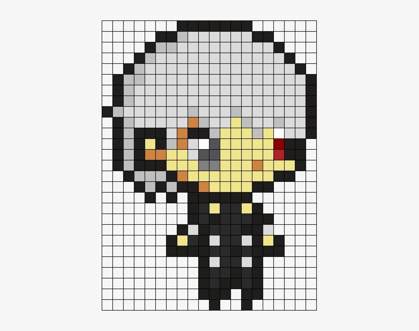 Kaneki Ken Chibi 2 Perler Bead Pattern / Bead Sprite - Pixel Art Tokyo Ghoul, transparent png #3131119