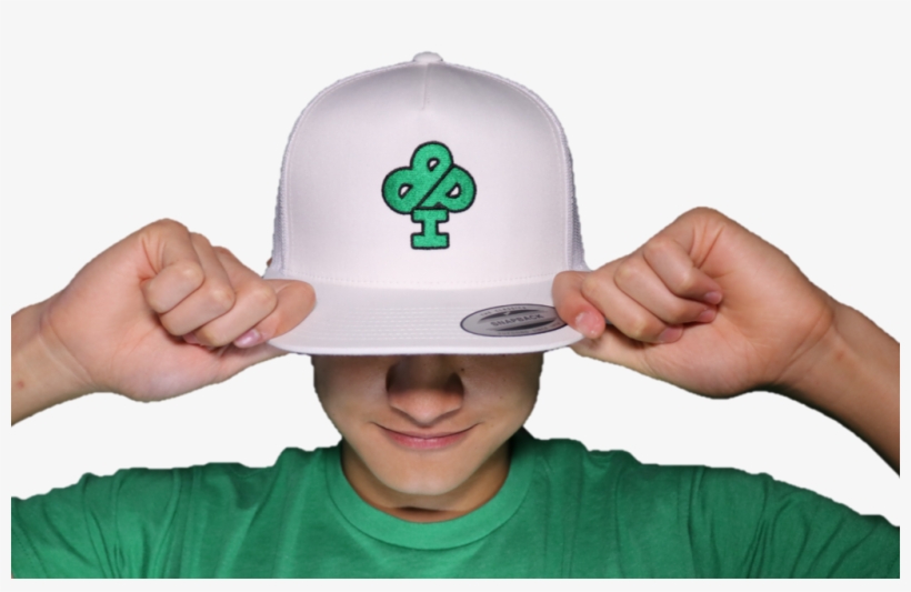 White Trucker Hat Featuring Green Classic Ibp Logo - Ibp Hat, transparent png #3131829