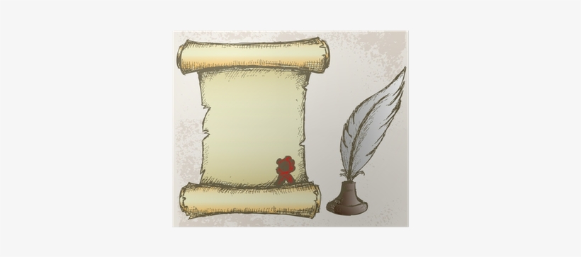 Parchment Scroll And Feather - Estilo Pergamino, transparent png #3132954