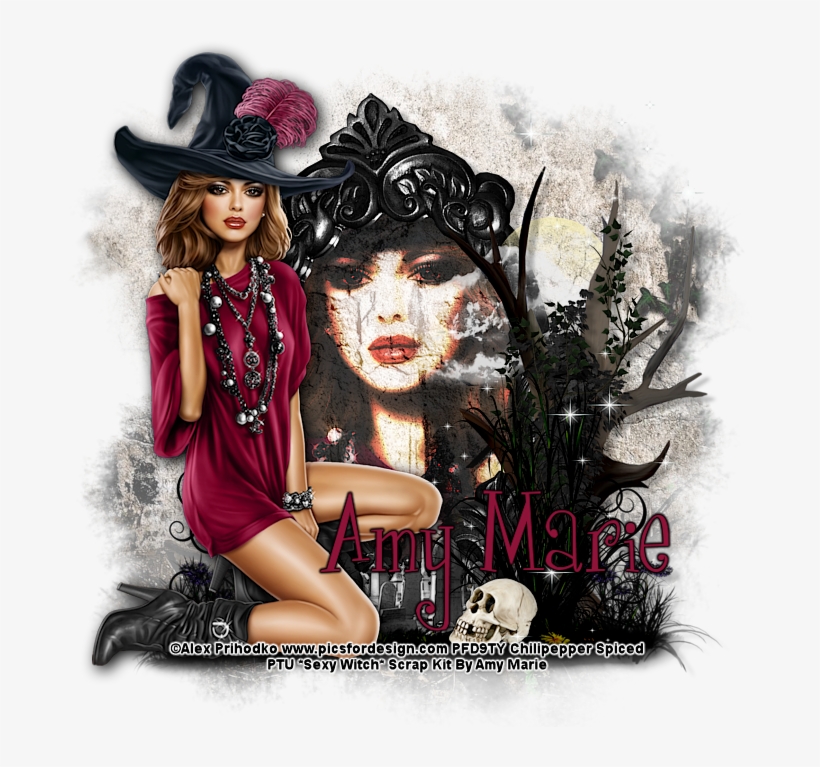 New *sexy Witch* Scrap Kit By Amy Marie Kits The Kit - Illustration, transparent png #3133974