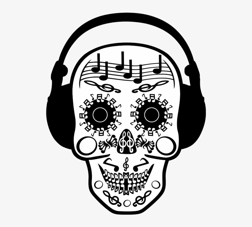 Music Notes Skull, transparent png #3134278