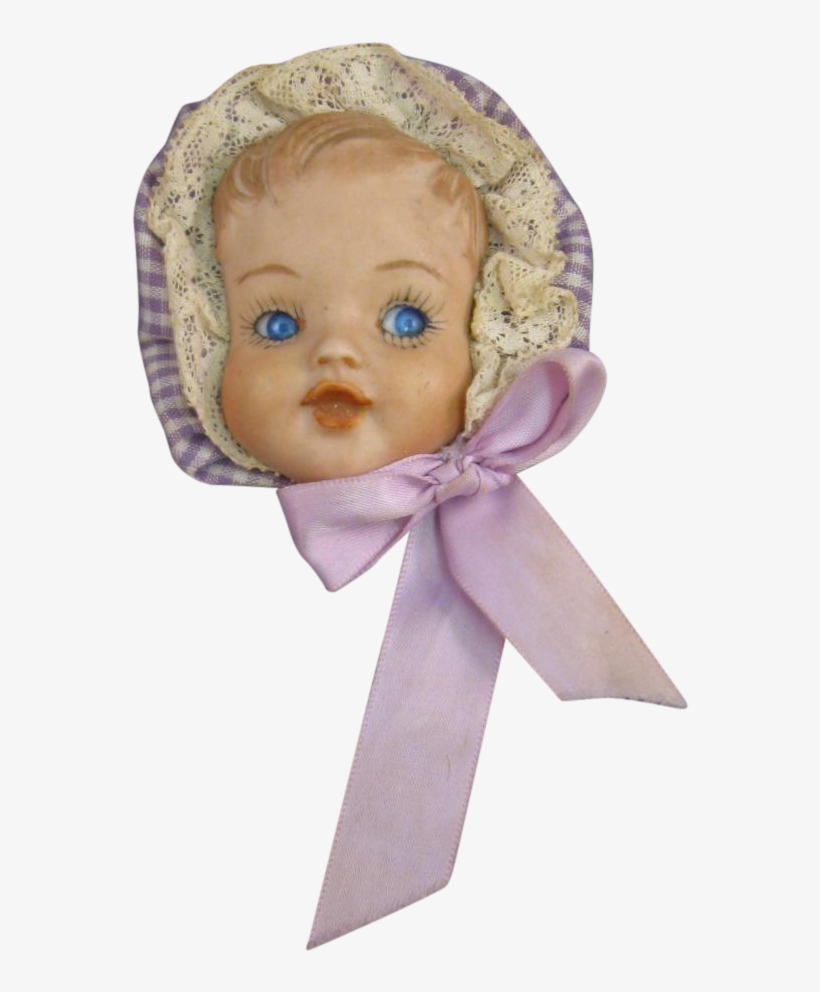 Baby Doll Face Pin Porcelain Bisque Vintage Doll Png - Doll, transparent png #3134404