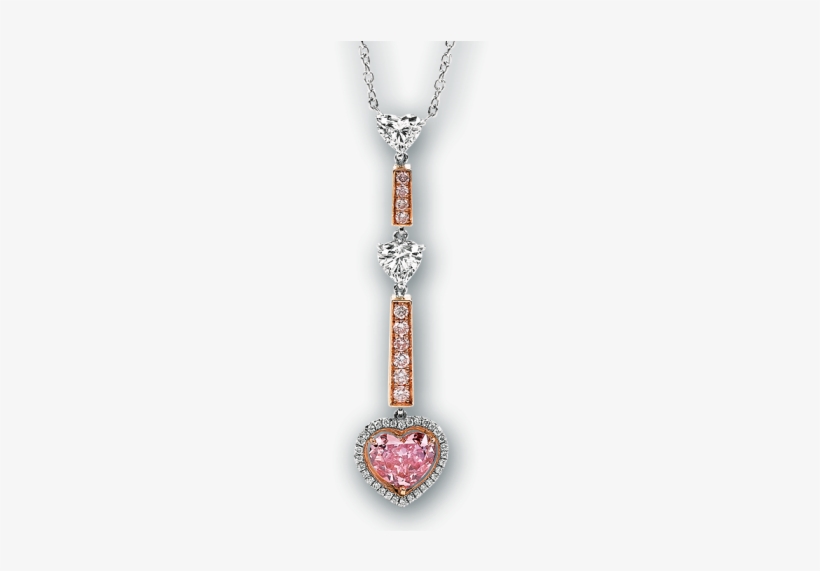 Three Heart Diamond Necklace - Pendant, transparent png #3134865