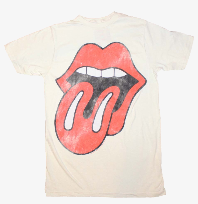 Distressed Tongue Rolling Stones T-shirt - T-shirt: The Rolling Stones - As Worn, transparent png #3135259