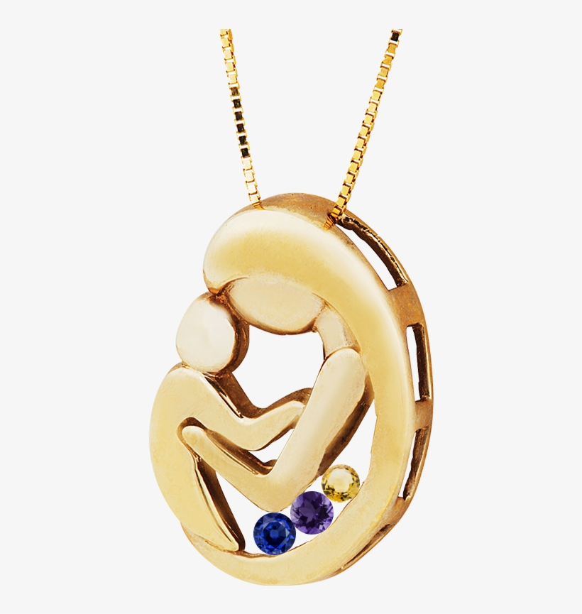 3 Stone Mother's Pendant In 10k Yellow Or White Gold,, transparent png #3135318