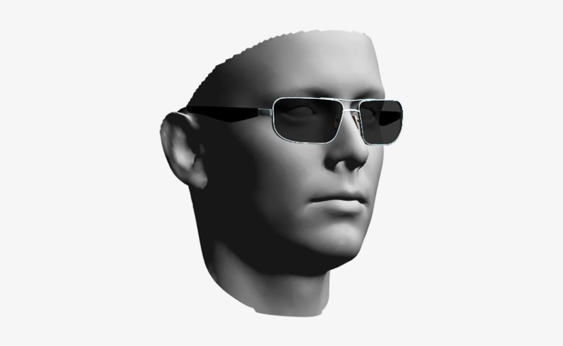 Face Model And 3d Model Of Sunglasses - Sunglasses, transparent png #3135405