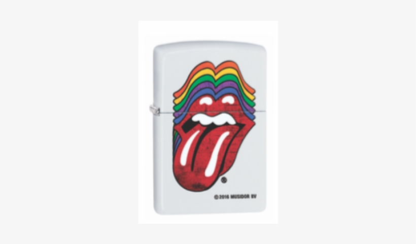Zippo Rolling Stones 214 - Zippo Rolling Stones White Matte, transparent png #3135464