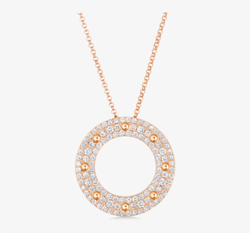Roberto Coin Pois Moi Pave Circle Necklace, transparent png #3135502