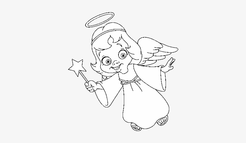 Magical Christmas Angel Coloring Page - Christmas Day, transparent png #3135741