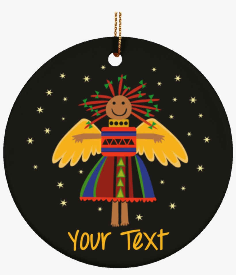 Christmas Angel Ceramic Circle Round Ornament - Christmas Day, transparent png #3136050