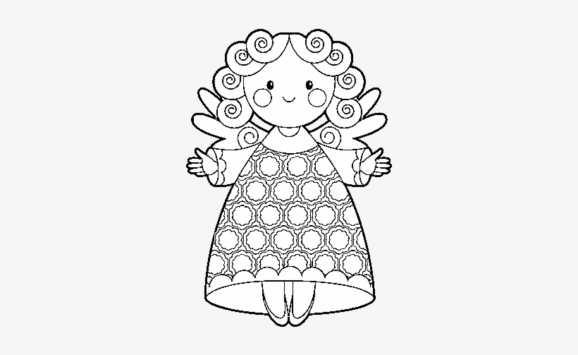 Christmas Angel 2 Coloring Page - Drawing, transparent png #3136094