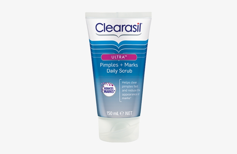 Daily Clear Blackhead Clearing Scrub - Clearasil Ultra Daily Scrub Pimples + Marks 150ml, transparent png #3136513