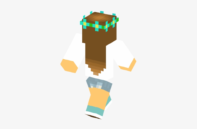 Cute Flower Crown Skin Minecraft Skins - Minecraft Skin Girl Cook, transparent png #3136823